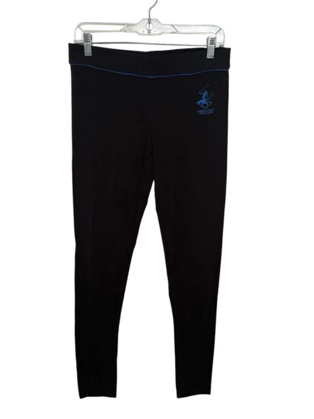 Beverly Hills Polo Club Women’s Black & Blue Ankle Length Leggings Size Medium